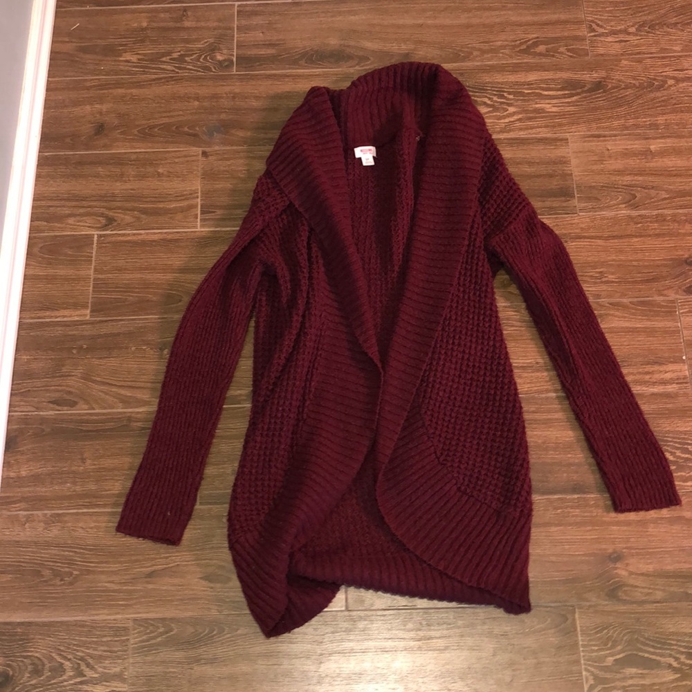 maroon women’s cotton cardigan